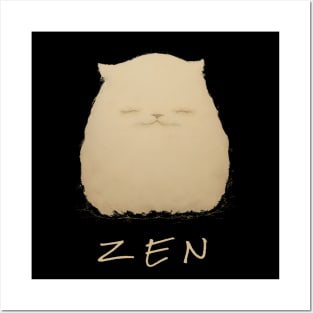 Zen cat, pencil sketch Posters and Art